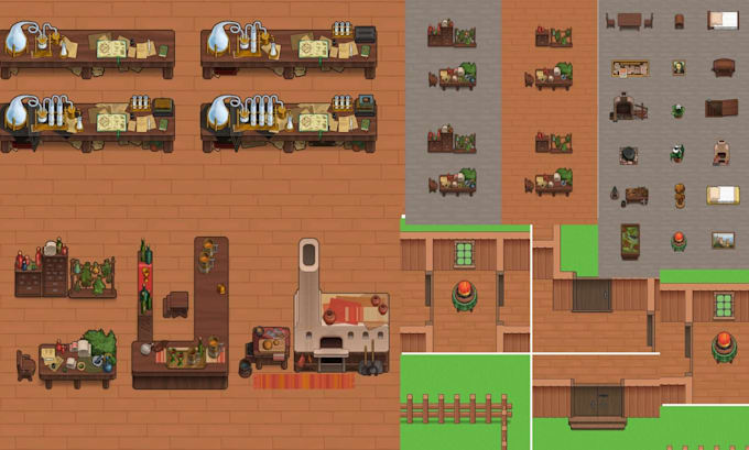 create pixel art tileset, pokemon asset, tilemap, background for your video game