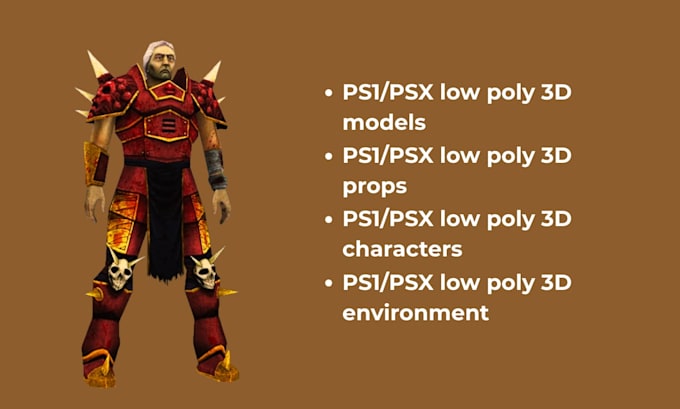 create retro ps1 low poly 3d model and n64 3d model retro character