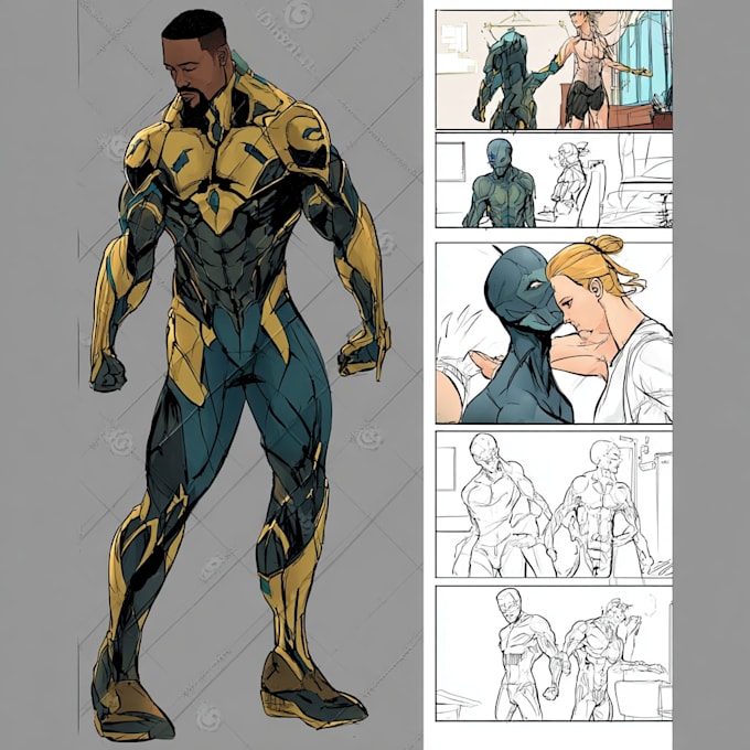 create an amazing superhero or fantasy comic illustration