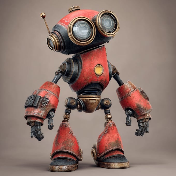 make cyberpunk sci fi robot, mecha character concept art
