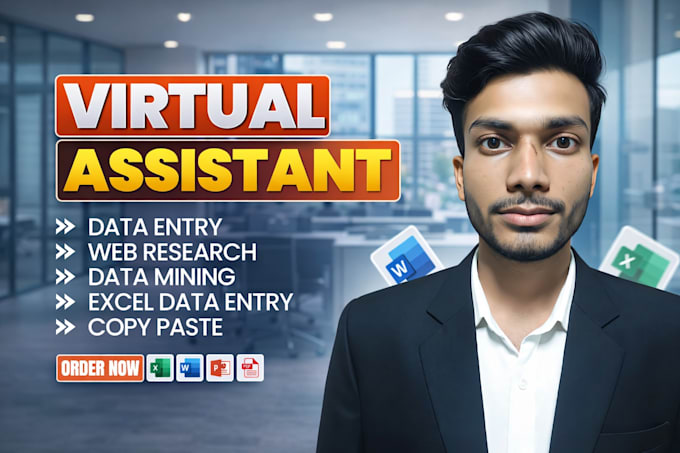 do data entry, web research, PDF to excel, typing, copy paste, excel data entry