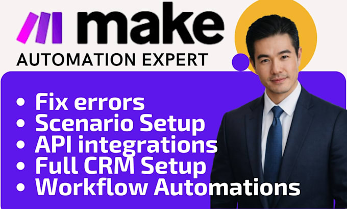 fix make com, made com, setup make com automation, make automation, make expert