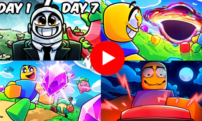 make custom game thumbnail youtube thumbnail cartoon gfx for roblox or minecraft