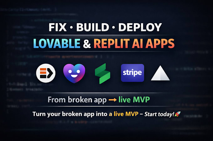 fix, build or deploy lovable and replit ai apps, mvps with supabase