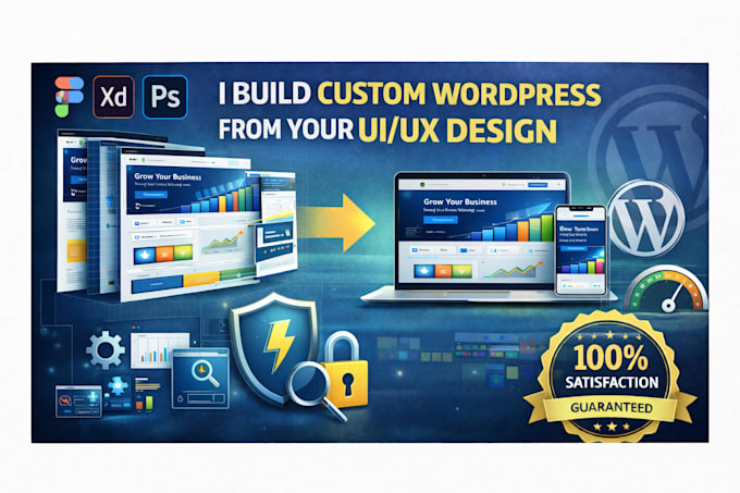 convert xd, psd or figma to wordpress website design