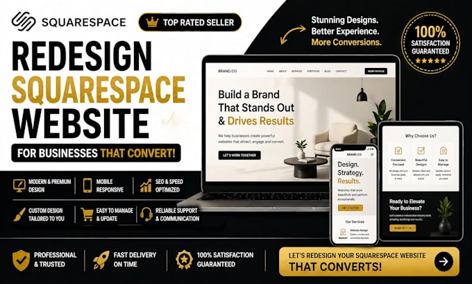 redesign squarespace website for businesses that convert, squarespace design