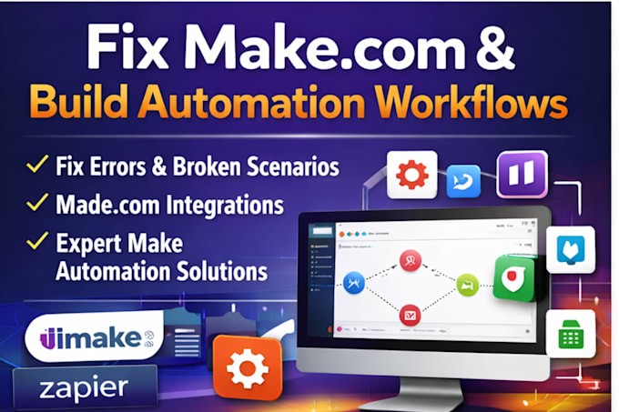 fix make com, made com, setup make com automation, make workflow, make expert