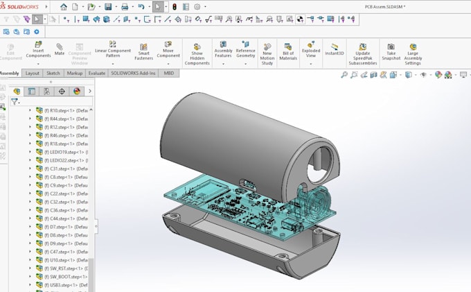design a custom pcb enclosure using solidworks