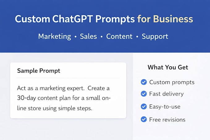 create custom chatgpt prompts for small businesses