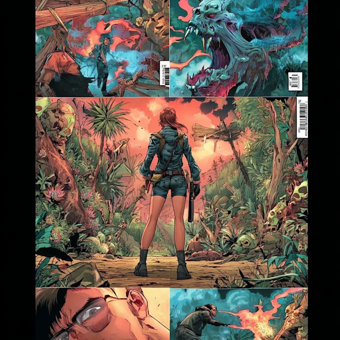 draw comic character or comic book illustration