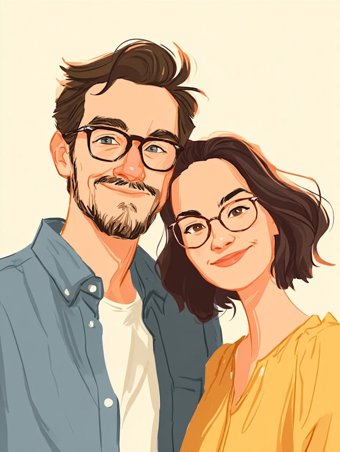 design couple portrait illustration
