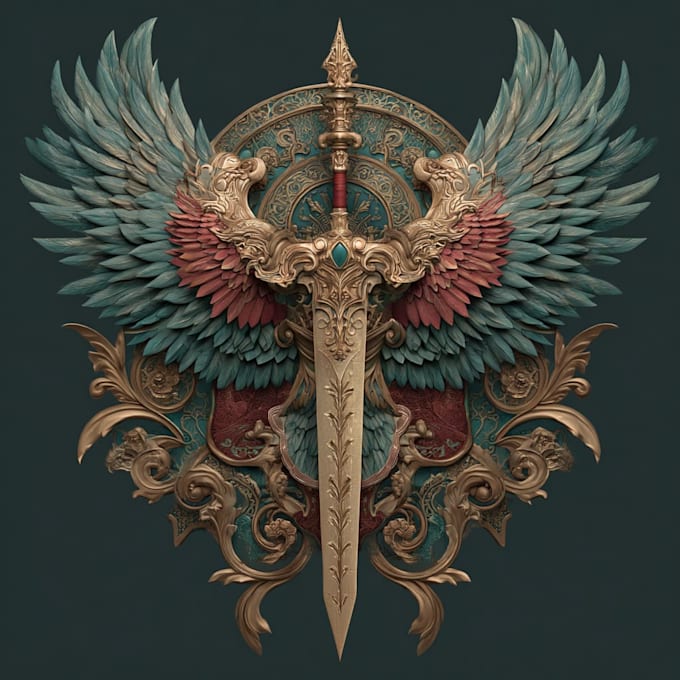 create a detailed fantasy logo illustration
