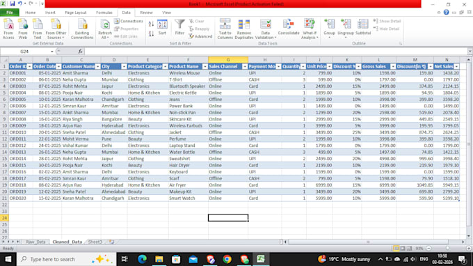 clean, format and organize messy excel data