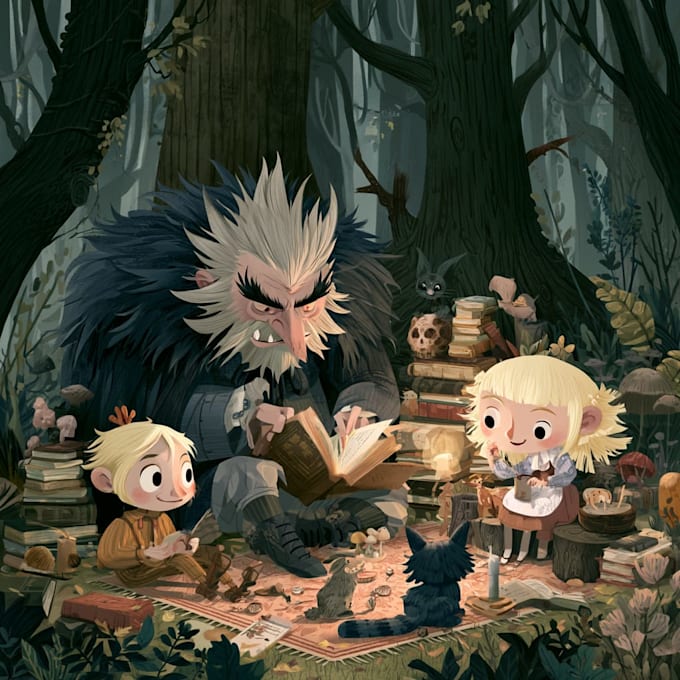 do fairy tale illustrations for book stories