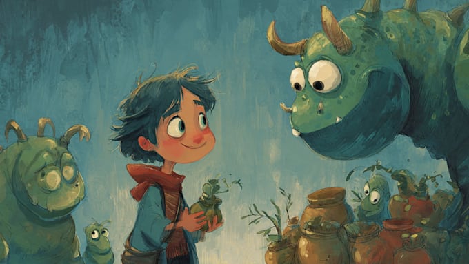 draw a cartoon illustration