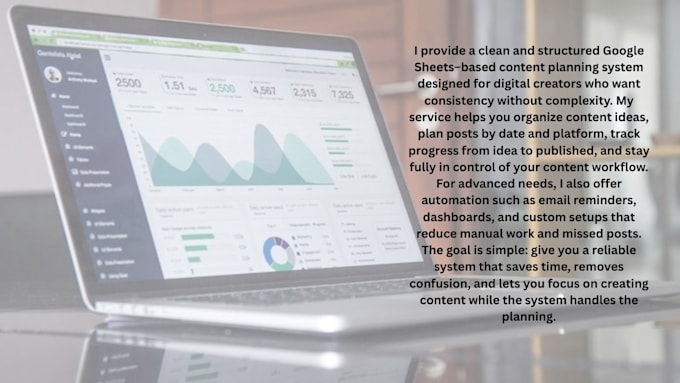 automated content system for digital creators with reminders and dashboard
