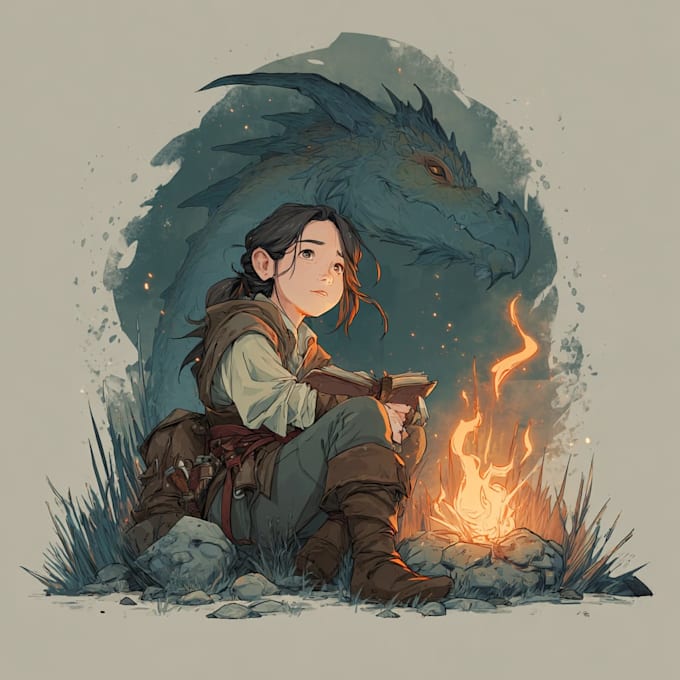 draw fantasy dnd character illustration for you