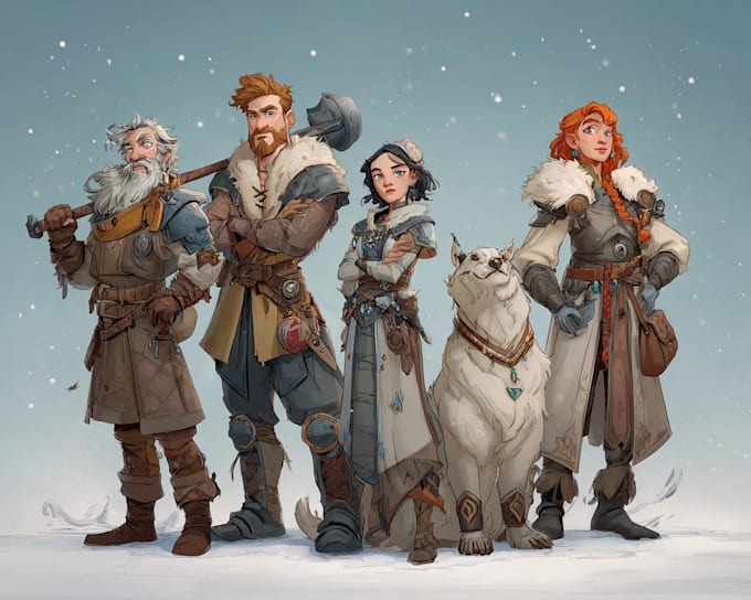 create dnd party art illustration