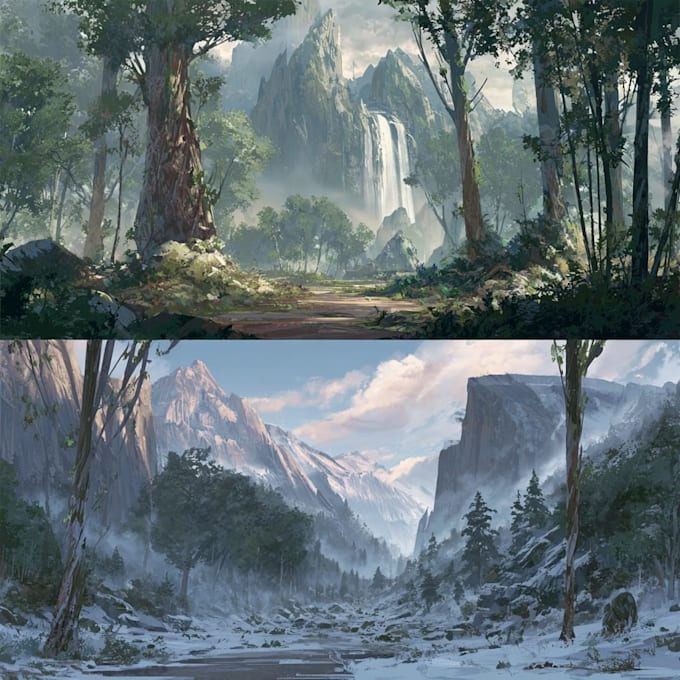 create environment concept art and illustration