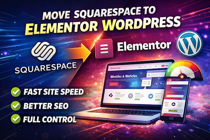move squarespace website to elementor wordpress website wix to wordpress