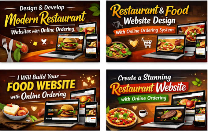 design and develop a modern restaurant website food website with online ordering