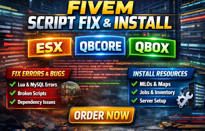 fivem esx qbcore qbox fivem script errors, bugs and install resources