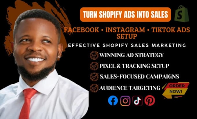 setup shopify ads, meta ads, tiktok ads, shopify store promotion to boost sales