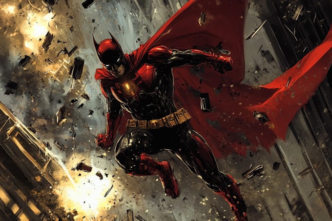 draw a graphic super hero comic design