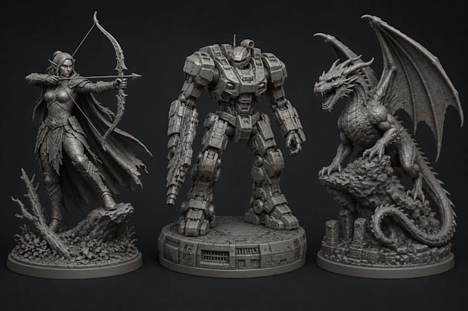 create custom 3d character models for 3d printing, miniatures,figurines