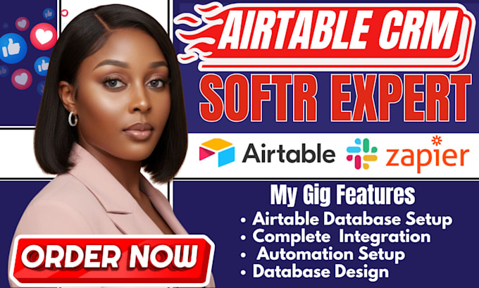 setup airtable database, airtable automation, integrate softr webapp, workflow