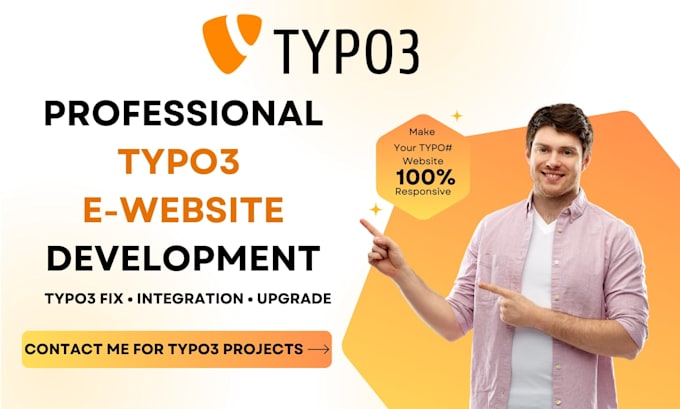 develop typo3 website, typo3 integration, upgrade typo3 website, bug fix