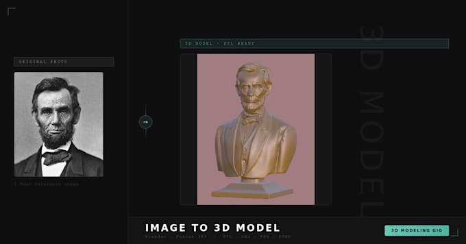 convert your 2d image into 3d ready for printing