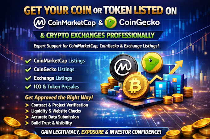 do professional coin listing on coinmarketcap, coingecko and exchanges