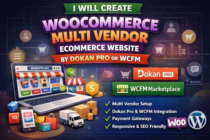 create woocommerce multi vendor ecommerce website by dokan pro or wcfm