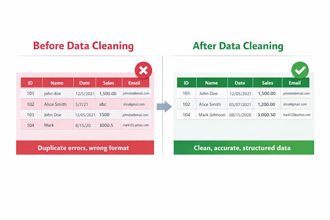 do excel data cleaning, formatting, and data cleanup