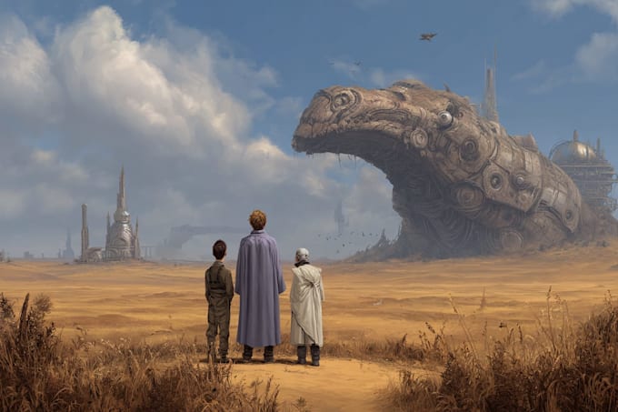 fantasy sci fi character or landscape illustration