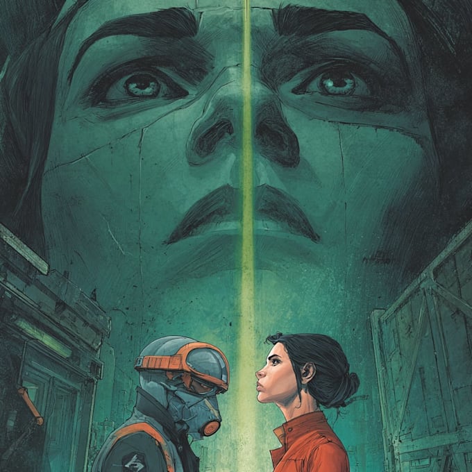 illustrate a superhero comic cover art