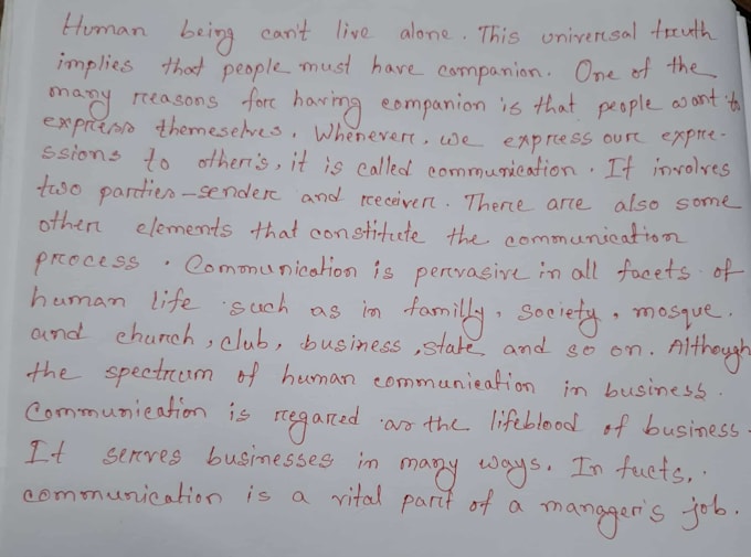 provide professional handwritten letters and notes