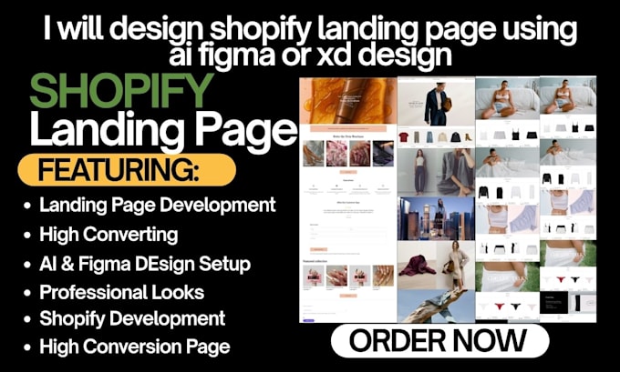 develop shopify landing page using ai figma or xd design