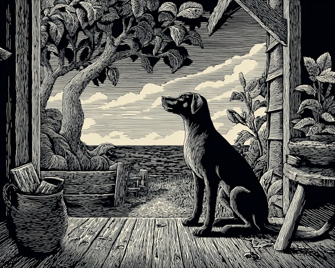 do linocut or woodcut illustrations