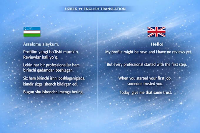 manually translate uzbek to english and english to uzbek