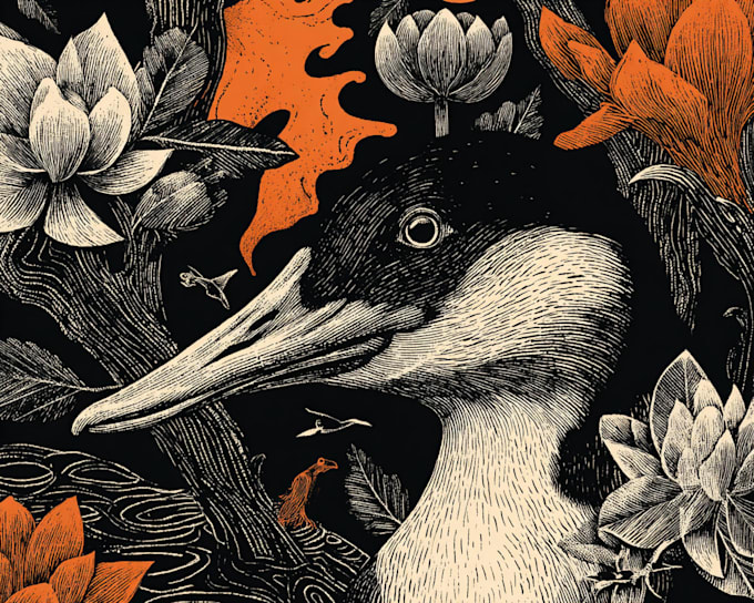 create a linocut illustration