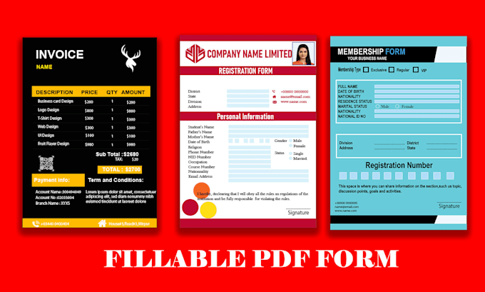 create editable and fillable PDF form