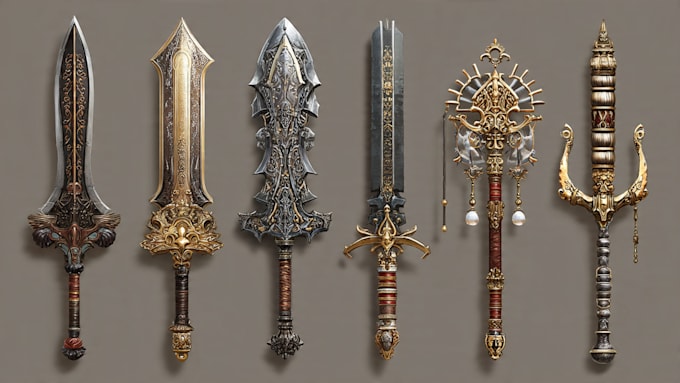 design unique weapons illustrations