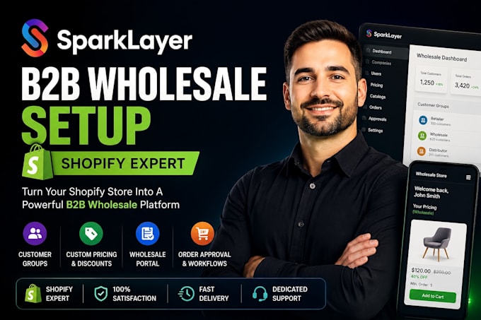professionally install and configure sparklayer b2b app on shopify