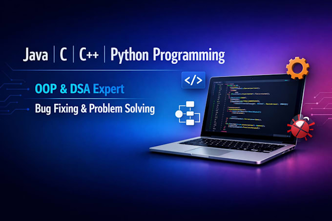 help with java, cpp, c and python programming, oop and dsa