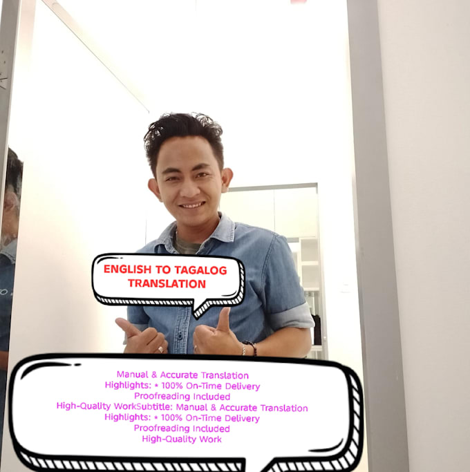 do expert data entry and english to tagalog translation