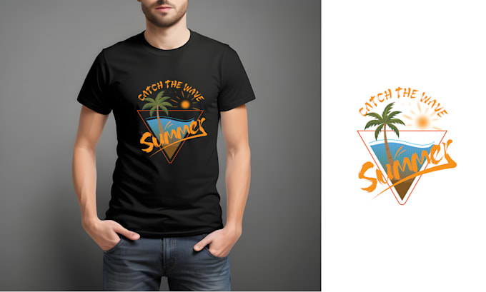 create typography summer t shirt and logo design