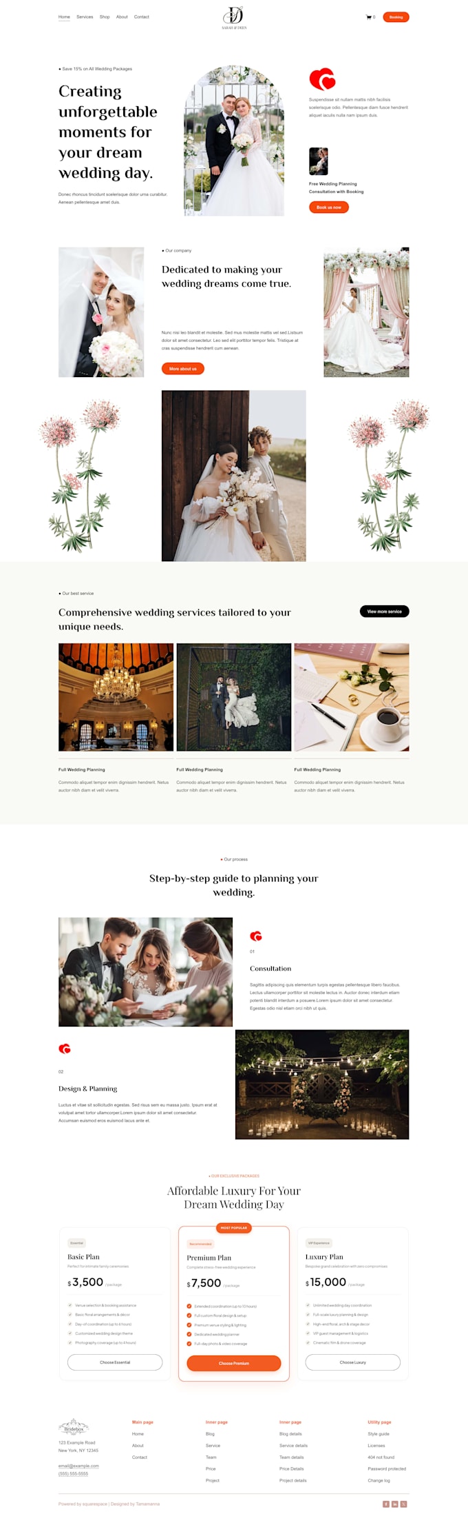 build modern squarespace website design, redesign and landing page development