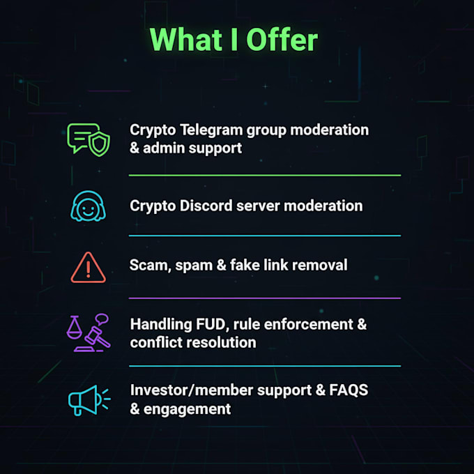 be your crypto telegram and discord moderator and community manager